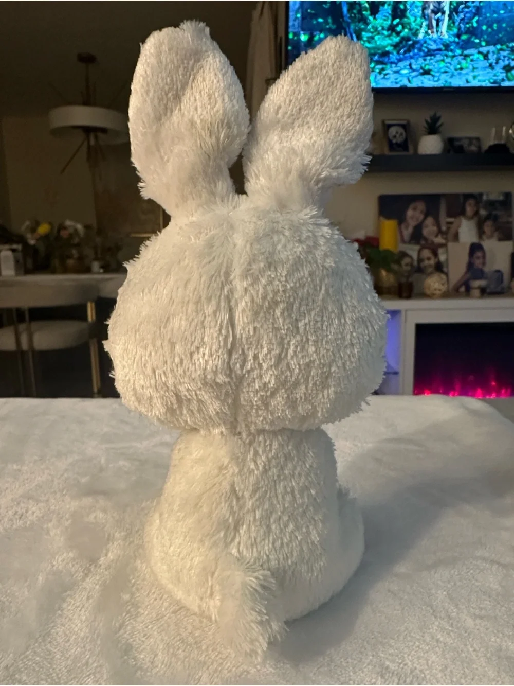 Ty White & Pink Bunny Plush Small Pet Toy